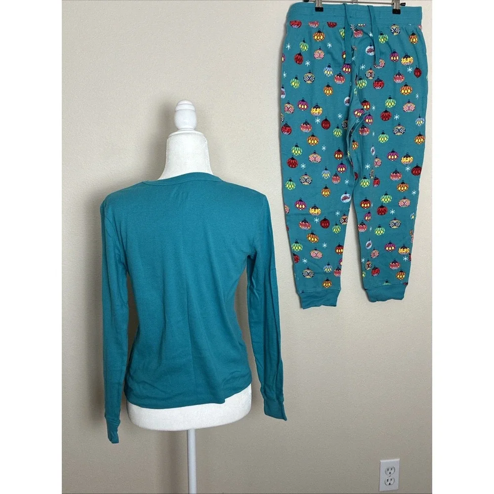 Wondershop Ladies Christmas/Feliz Navidad‎ Pajama Set-Size M-Teal (M9) - Picture 2 of 11